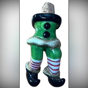 🔴 Ceramic Upside Down Elf Bottle Stopper